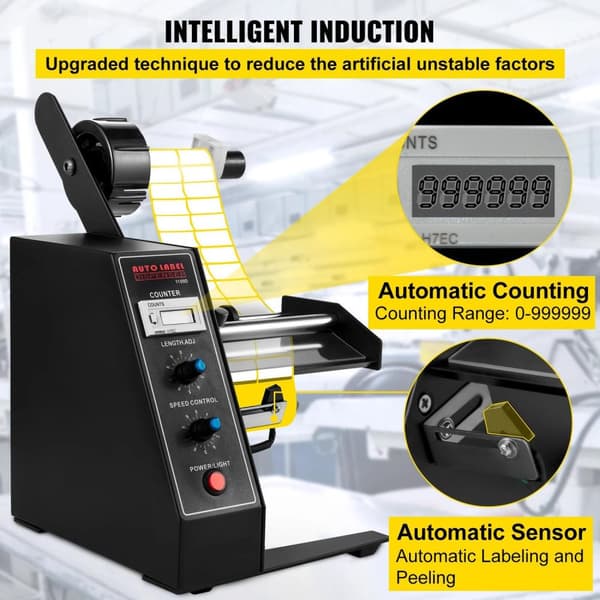 4-140mm 1-8m/min Automatisk etikettdispenser, intelligent avkänning, automatisk räkning, hög kompatibilitet, enkel användning
