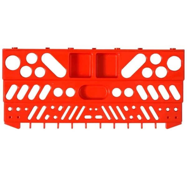 Rootz Pegboard - Perforerad verktygssats - Vägghylla - 54 st Verktyg - Vägghållarverktyg - Grå/Röd 95,5 X 23 X 53,5 Cm