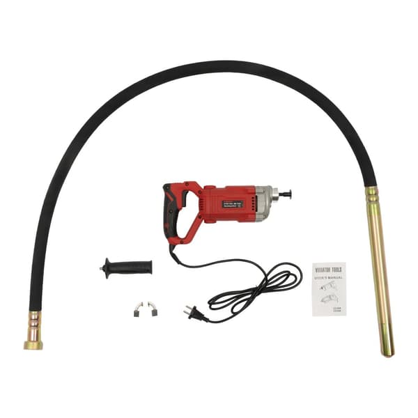 Elektrisk Betongvibrator, 1100W Effekt, 2m Vibrationsstav,Röd, EU