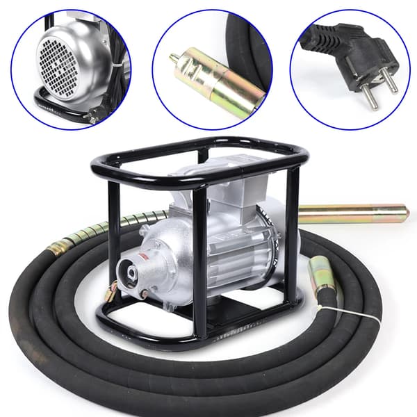 Elektrisk Betonvibrator, 1500W Effekt, 2800rpm Hastighed, 6m Slangens Længde,EU, Vibrator og Nål