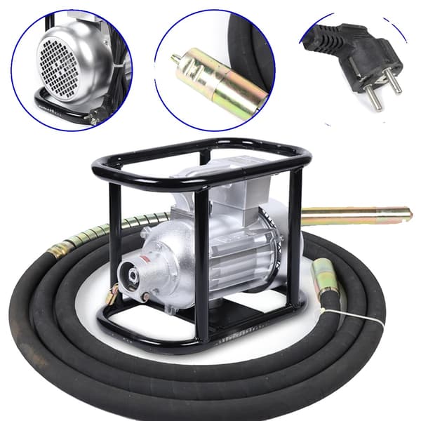 Elektrisk Betonvibrator, 1500W Effekt, 2800rpm Hastighed, 6m Slangens Længde,EU, Vibrator og Nål