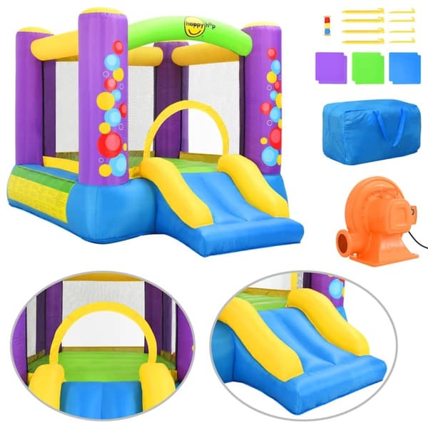 Happy Hop oppustelig hoppeborg med rutsjebane 260 x 210 x 160 cm PVC