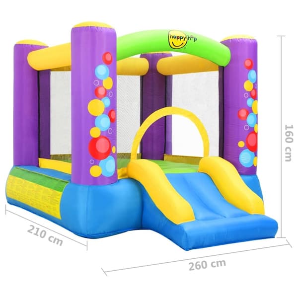 Happy Hop oppustelig hoppeborg med rutsjebane 260 x 210 x 160 cm PVC