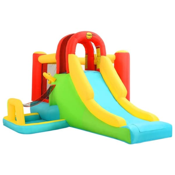 Happy Hop oppustelig hoppeborg med rutsjebane 400 x 295 x 200 cm PVC