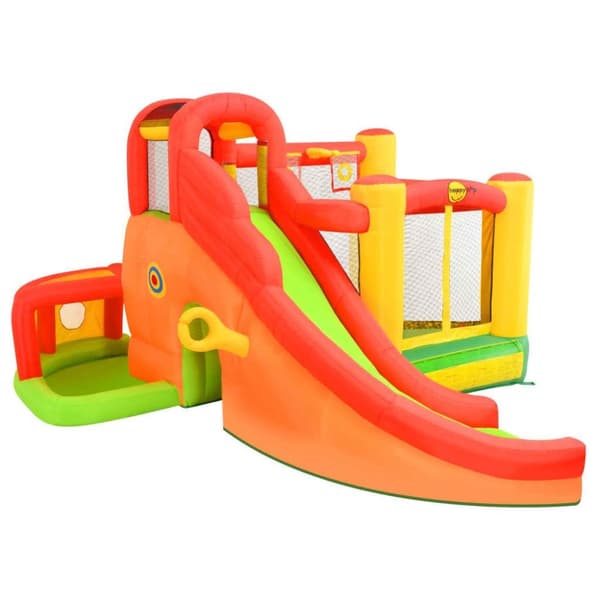 Happy Hop oppustelig hoppeborg med rutsjebane 450 x 380 x 230 cm PVC