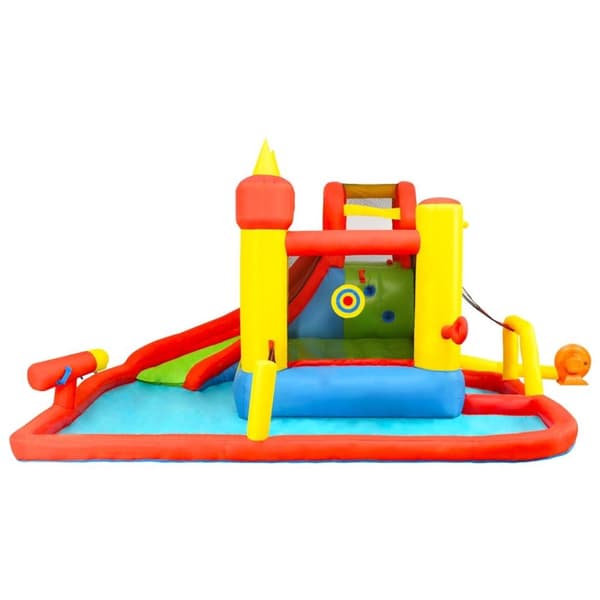 Happy Hop Uppblåsbar hoppborg med rutschkana pool 410x385x220 cm PVC