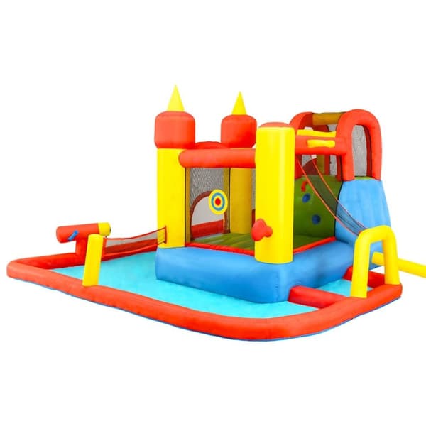 Happy Hop Uppblåsbar hoppborg med rutschkana pool 410x385x220 cm PVC