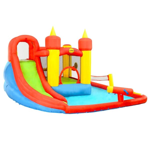 Happy Hop Uppblåsbar hoppborg med rutschkana pool 410x385x220 cm PVC