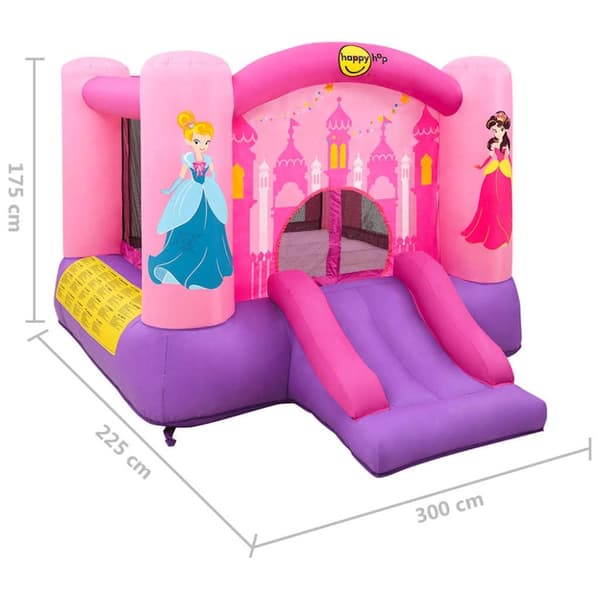 Happy Hop oppustelig hoppeborg med rutsjebane 300x225x175 cm PVC