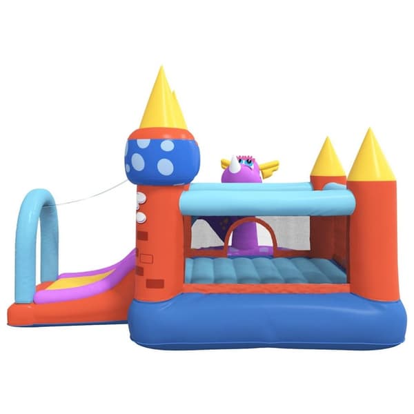 Happy Hop Oppblåsbart hoppeslott med sklie 350x346x240 cm PVC
