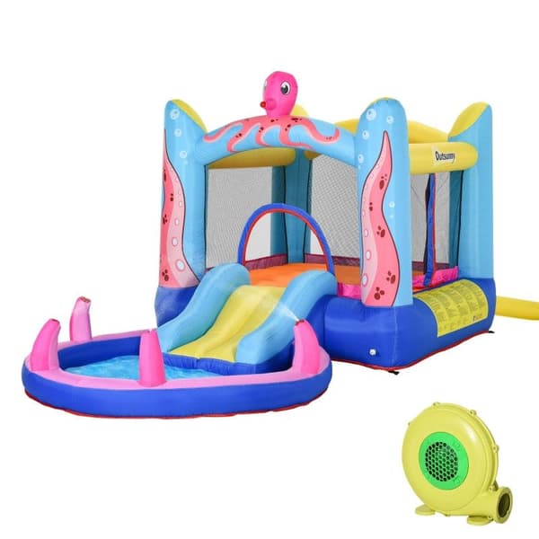 Rootz Hoppeborg - Oppustelig Hoppeborg - Slide Hoppeborg - Legeslot - Vandland til børn - Oppustelig trampolin - Vandrutsjebane - Oxford stof - 360 x