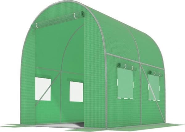Struktur avsvalning - uppblåsbart lekområde Funfit Tunnel Foil GRÖN med fönster - 4m2 = 200*200*200
