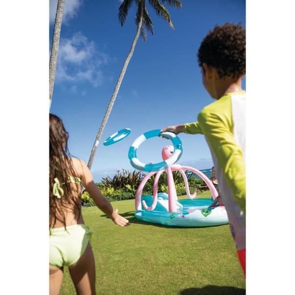 Uppblåsbar lekyta - INTEX - Octopus - 229 liter - 2 år och över - 234 x 183 x 150 cm - Ingår: 2 uppblåsbara ringar
