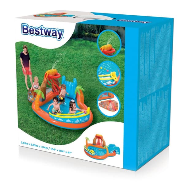 Uppblåsbar lekplats Lava Lagoon 265 x 265 x 104 cm Bestway 53069