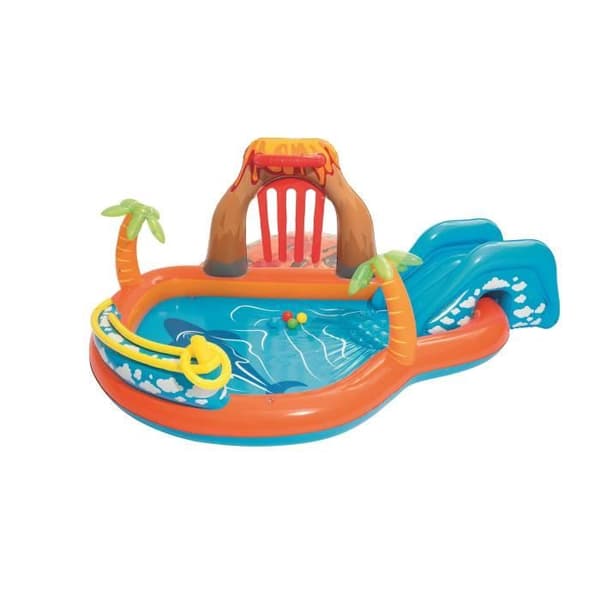 Vattenlekplats - BESTWAY - Lagoon - Rutschkana, kudde och vattenstråle - 265x265x104 cm