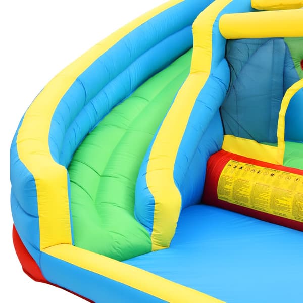 Uppblåsbar hoppborg för barn – 5-i-1 lekborg med rutschkana, studsyta, vattenbassäng och fotbollsnät, för utomhusbruk, 364×315×239 cm