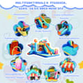 Miniatyrbild 11 av 11: Uppblåsbar hoppborg med fläkt – multifunktionell vattenpark med trampolin, vattenrutschkana, liten rutschkana, fontän, vattenpistoler och markistak