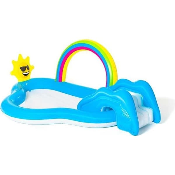 Lekplats med plaskdamm - BESTWAY - Rainbow 'n Shine - 257 x 145 x 91 cm