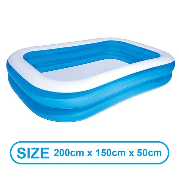 Uppblåsbar Simbassäng, PVC-material, Rektangulär Form, Åldersgrupp 6-12 år,2M 2Lager