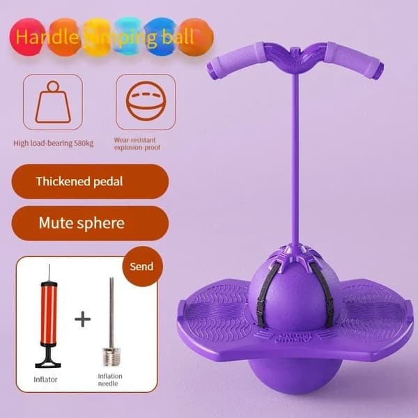 OBOSOE Fitness Bouncing Ball med handtag Frog Jump Träningsutrustning Hjälp Hög Balans Plattform Bouncy Ball Utomhus Sportleksaker Lila