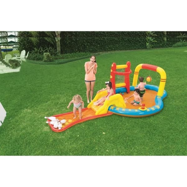Champions Play Area - BESTWAY - Med rutschkana, stansboll och bowlingspel - 435 x 213 x 117 cm