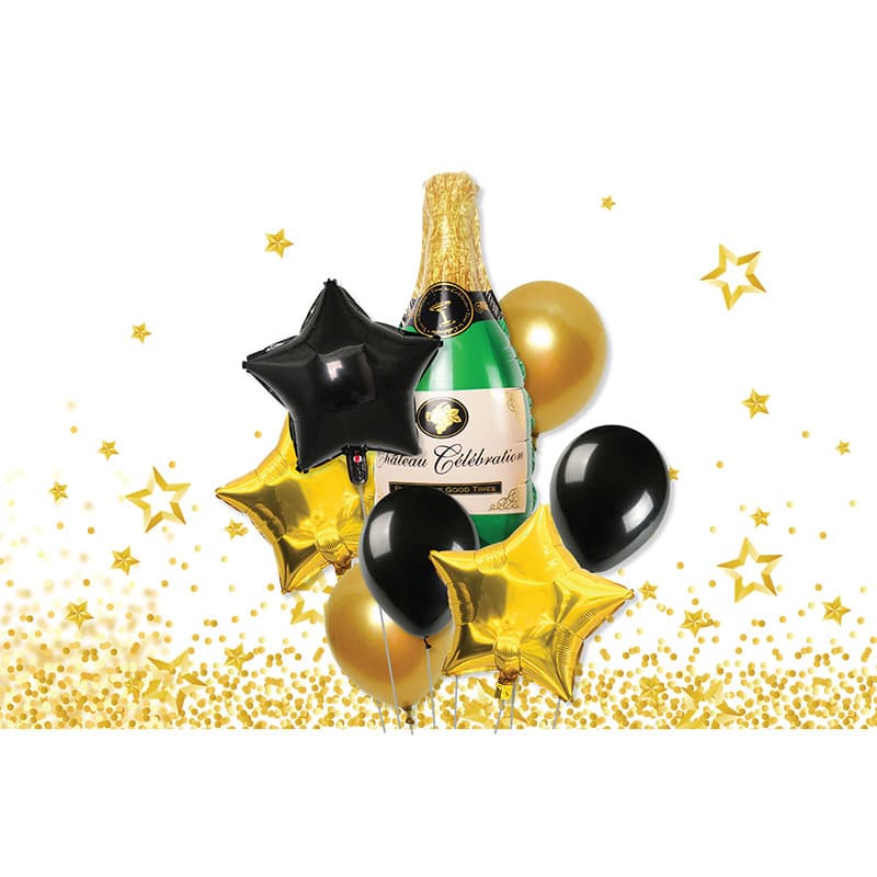 Ballongbuketter med champagneflaska