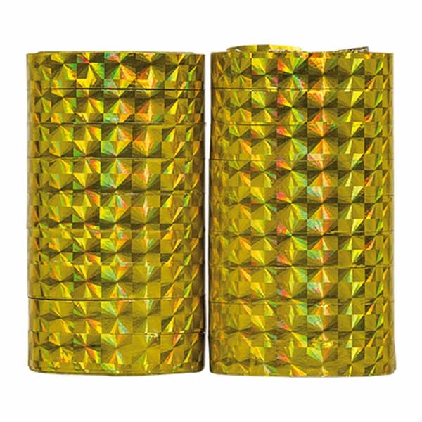 Serpentiner holografisk guld 2-pack