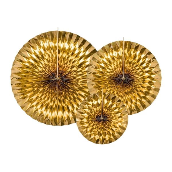 Pappersdekoration Guld 3-pack