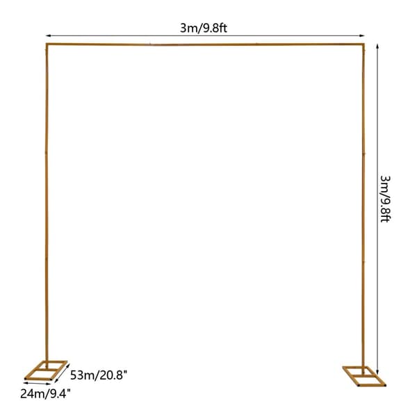 Kultainen hääkaari teline, koko 3x3m, suuri kantavuus,Kulta, XL