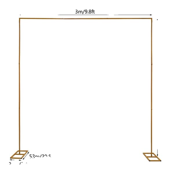 Kultainen hääkaari teline, koko 3x3m, suuri kantavuus,Kulta, XL