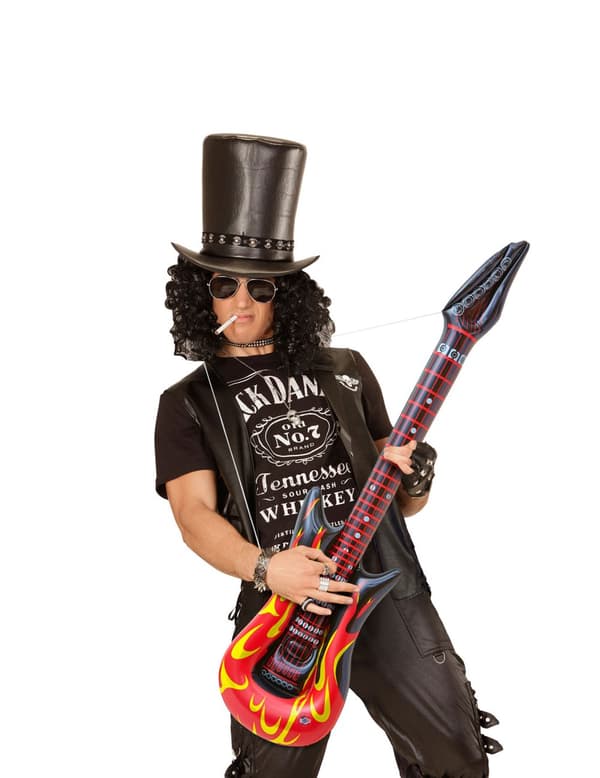 Rockegitar i flammer oppblåsbar 105 cm.Size-One size