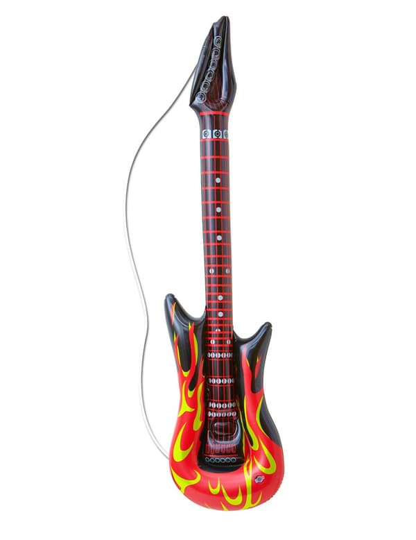 Rockegitar i flammer oppblåsbar 105 cm.Size-One size