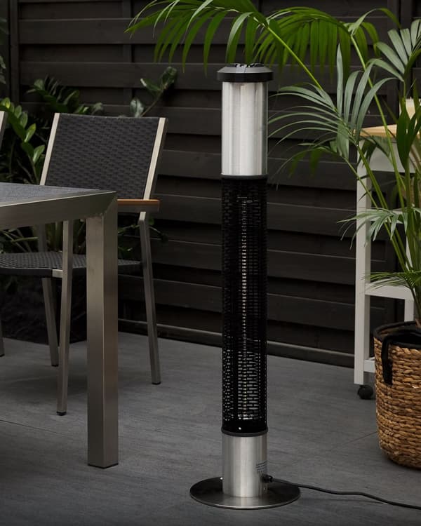 Uteplatsvärmare Svart metall 64H cm Fristående 800W