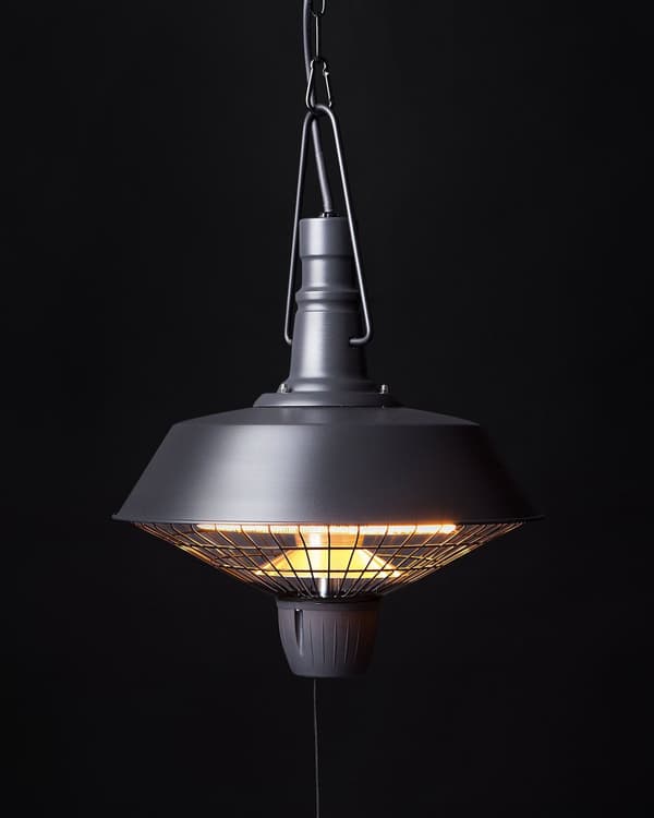 Patio Elektrisk Värmare Svart Tak Hängande 2.1kW