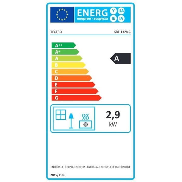 STOVER SRE 1228 C 2850 watt Elektronisk oljekamin - CO2-detektor - Flera säkerhetsanordningar - LCD-skärm - Tyst