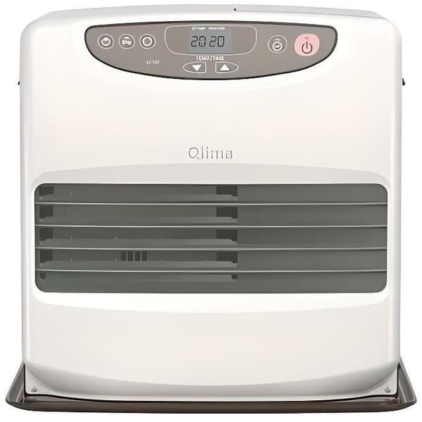 QLIMA SRE9046C 4650 watt Elektronisk fotogenugn - Upp till 190 m3 - SPARA-läge, luktfri - 9 liters tank - Autonomy 67h Grå, Sølv