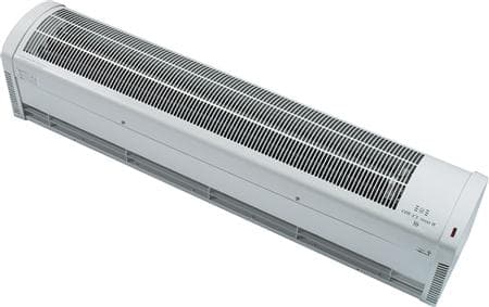 THERMEX-ilmaverho COR-1000 N 6 kW, sis. ohjauksen sähköliitäntää varten. Ilmamäärä 750/1100/1400 m³/h, pituus 1080 mm, max. oven korkeus 4 m.