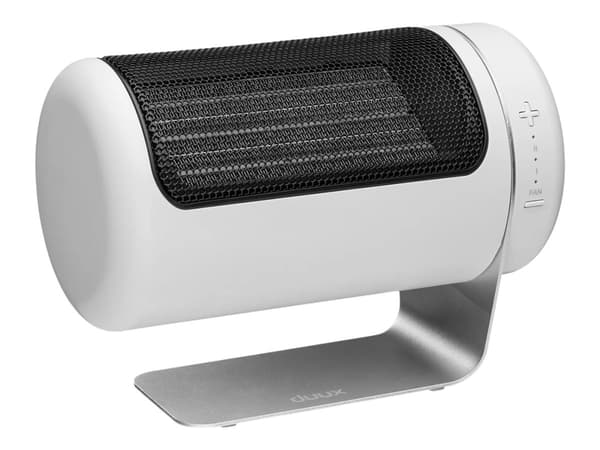 Duux Twist, Sähkökäyttöinen lämpötuuletin, Keraaminen, Sisätila, Valkoinen, 1500 W, 1000 W