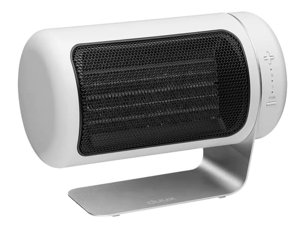 Duux Twist, Sähkökäyttöinen lämpötuuletin, Keraaminen, Sisätila, Valkoinen, 1500 W, 1000 W