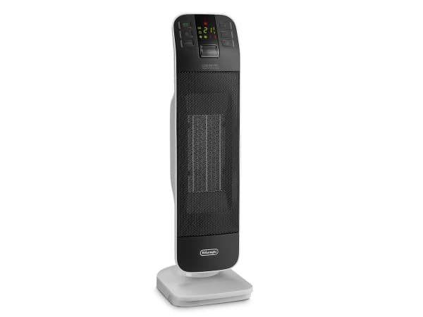 De’Longhi HFX65V20, Sähkökäyttöinen lämpötuuletin, Keraaminen, 24 h, Sisätila, Musta, Valkoinen, LED
