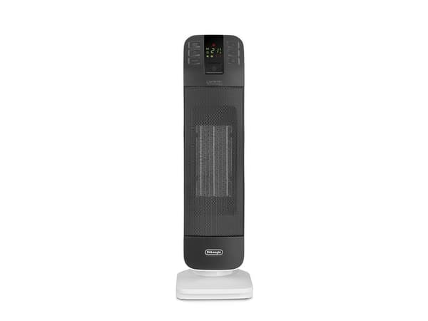 De’Longhi HFX65V20, Sähkökäyttöinen lämpötuuletin, Keraaminen, 24 h, Sisätila, Musta, Valkoinen, LED