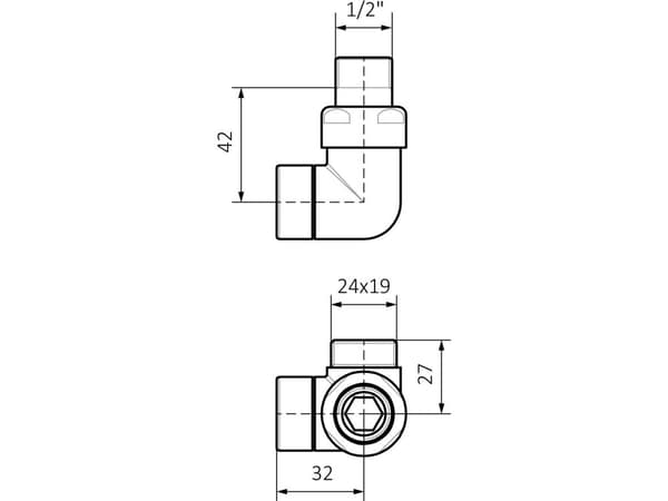 Terma termostatisk triaksial GZ 1/2" høyre krom (TGZTCR004)