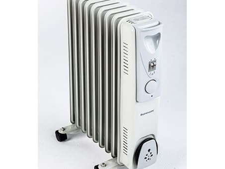 Ravanson OH-09, Olje-elektrisk romvarmer, Olje, Innendørs, Gulv, Grå, Knapper, Rotasjon