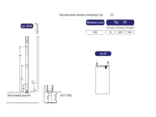 Stelrad Vertex Plan radiator type 22 500x2200mm 2115W
