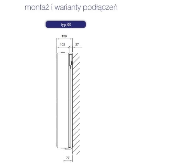 Stelrad Vertex Plan radiator type 22 500x2200mm 2115W
