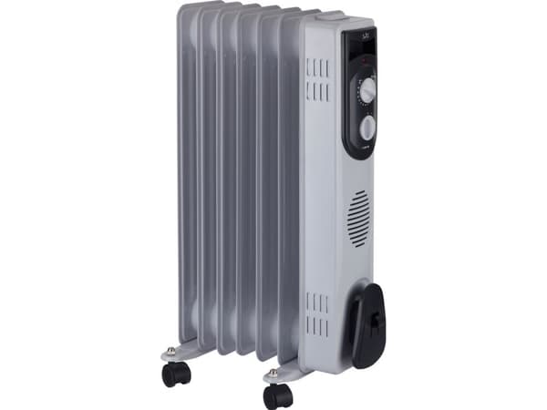 JATA R107, Olje-elektrisk romvarmer, Olje, Innendørs, Grå, Rotasjon, 1500 W Grå