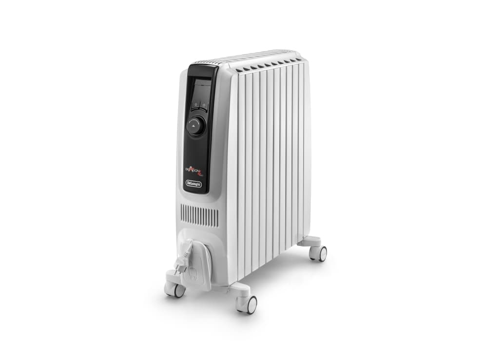 De'Longhi TRDX41025E, Elektrisk oljevärmare, Olja, 24 h, inomhus, Golv, Vit