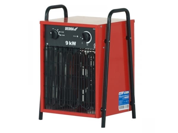 Dedra Elektrisk varmeovn 4,5/9kW 400V termostatviftefunksjon (DED9924) Rød