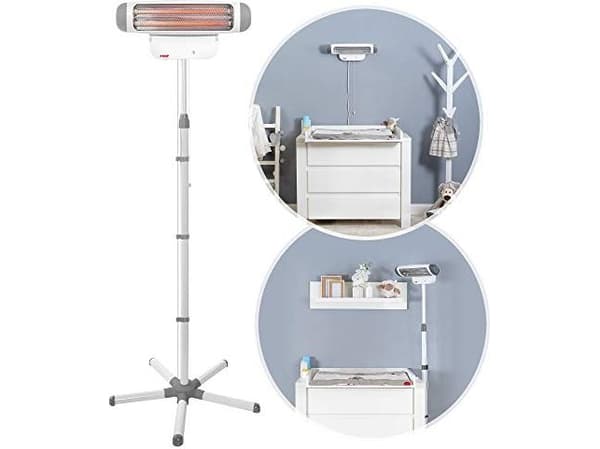 reer FeelWell, 1,85 m, IEC 601-2-21, Innendørs, Gulv, Vegg, Grå, Hvit, Metall, Plast
