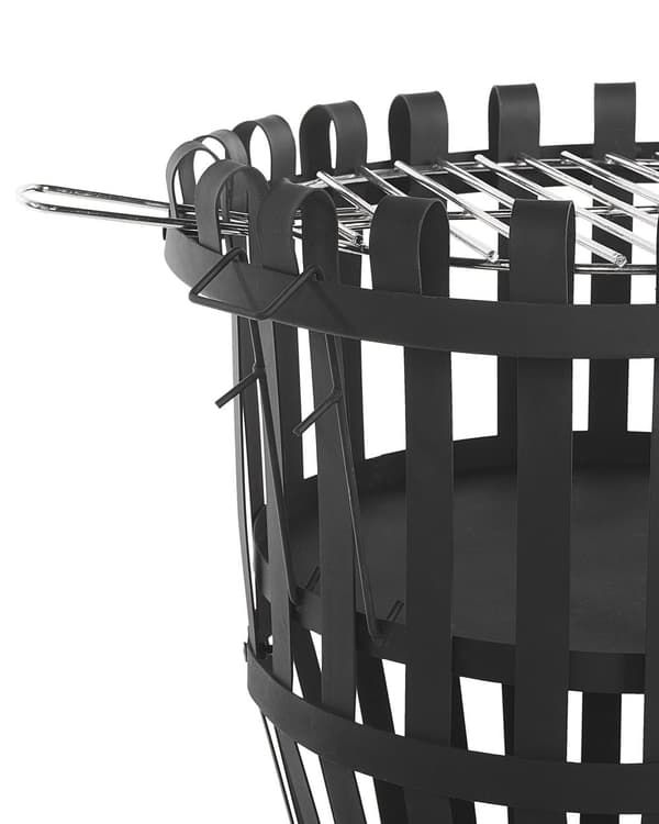 Eldstad Svart Stål för Trä Kol Grill Utomhus Trädgård